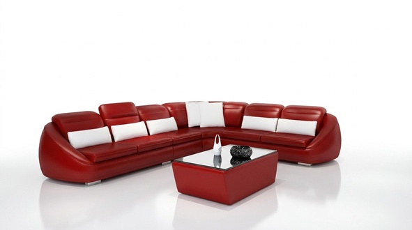 Designer Sofa Couch Ecksofa mit Hocker Polster Garnitur Wohnlandschaft L-Form