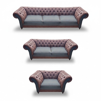 Designer Sofas Couchen Komplett 3tlg Wohnzimmer Chesterfield Sessel Couch