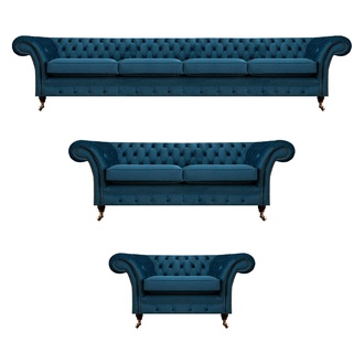 Designer Sofas Set Chesterfield Wohnzimmer Sofagarnitur Couch Polstermöbel 4+2+1