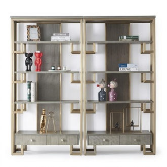 Designer Vitrine 2x Vitrine Holz Schrank Schränke Wohnzimmer Regale Büro Regale