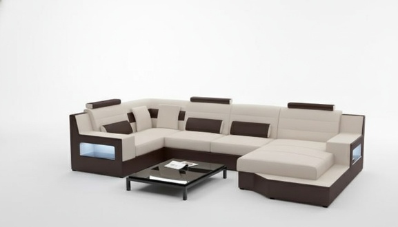 Designer Couch Sofa Polster Eckcouch Garnitur Ledersofa Couchen Wohnlandschaft