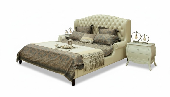 Designerbett Polsterbett Ehebett Lederbett Doppelbett XXL Bett Betten NO.B002