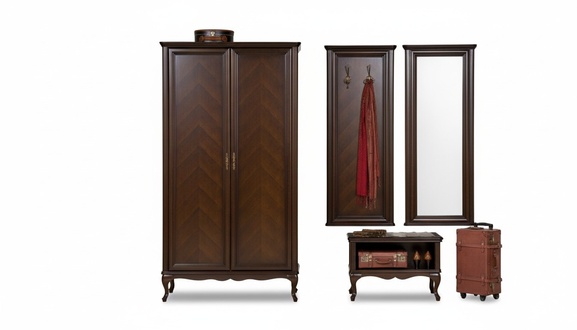Diele Garderobe Set Echtes Holz Flur Wandgarderobe Italienische Möbel Garderoben