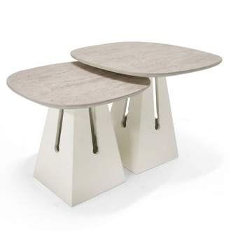 Doppel-Set 2x Couchtische Design Kaffeetisch und Beistelltisch fürs Wohnzimmer