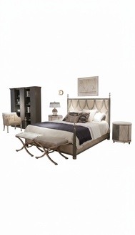 Doppelbett Chesterbett Bett Betten Polster Textil Klassik Holz Schlafzimmer Neu