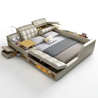 Doppelbett Polsterbett Schlafzimmer 180x200cm Multifunktion Bett Betten Ehebett
