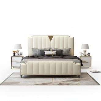 Doppelbett Schlafzimmer Betten Luxus Doppel Bett Beige Einrichtung Möbel