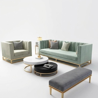 Dreisitzer Couch Polster Design Sofa 3er Sitz Sofas Zimmer Grün Chesterfield Neu
