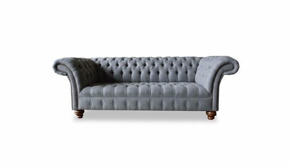 Dreisitzer Couch Polster Design Sofa Sitz Sofas Zimmer Grau Chesterfield