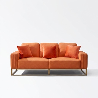Dreisitzer Couch Polster Leder Sofa 3 Sitzer Couchen Holz Modern Stil Sofas Neu !