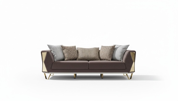 Dreisitzer Sofa 3 Sitz Sofas Wohnzimmer Couch Stoff Couchen Möbel grau