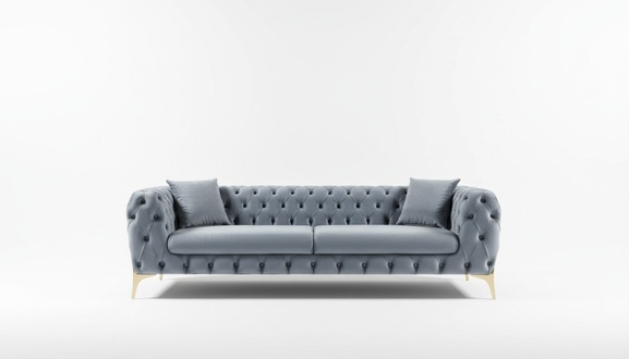 Dreisitzer Sofa Luxus Chesterfield 3 Sitzer Couches Grau Sofas Samt Neu Couch