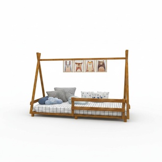 Dunkelbraune Kinderzimmer Möbel Designer Bettrahmen Luxus Holzbetten