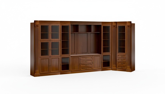 Dunkelbrauner Eckschrank Büromöbel Designer Büroschränke Luxus Schrank