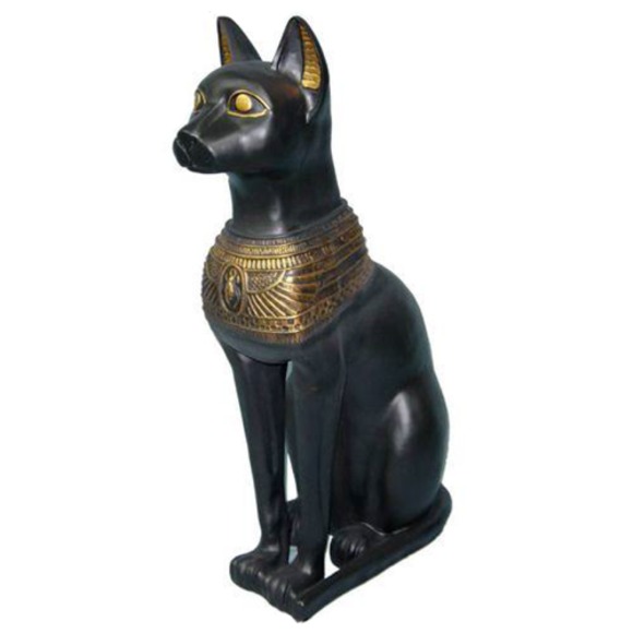 Figur Ägyptische Katze Bastet Statuen Figuren Dekoration Kunststoff 80cm