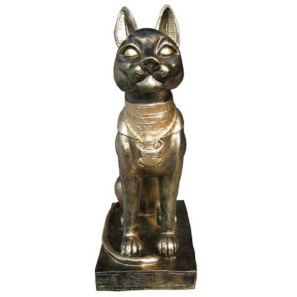 Figur Ägyptische Katze Bastet Statuen Figuren Dekoration Kunststoff 39cm