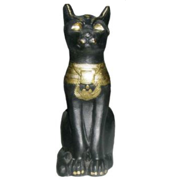 Figur Ägyptische Katze Bastet Statuen Figuren Dekoration Kunststoff 18cm
