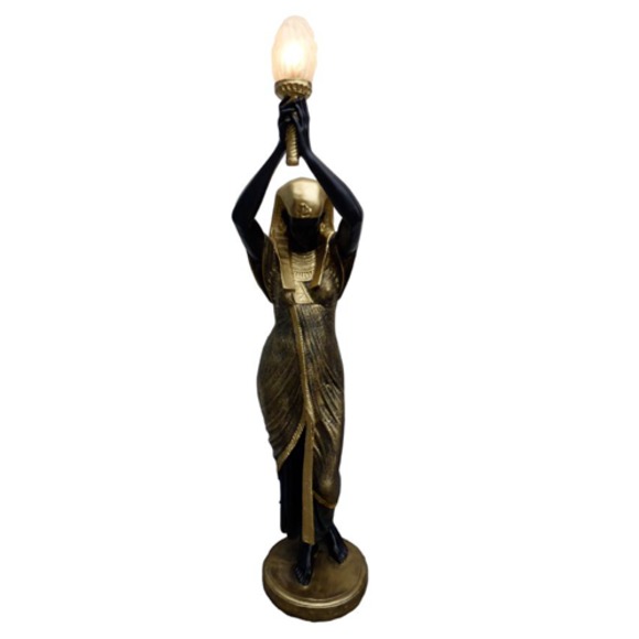 Skulptur Ägypterin Kleopatra Stand Steh Leuchte Sklavin Lebensgroß Figur