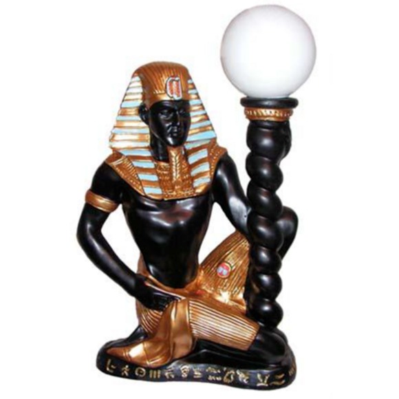 Skulptur Ägypterin Pharao Stand Steh Leuchte Sklavin Lebensgroß Figur 55 cm