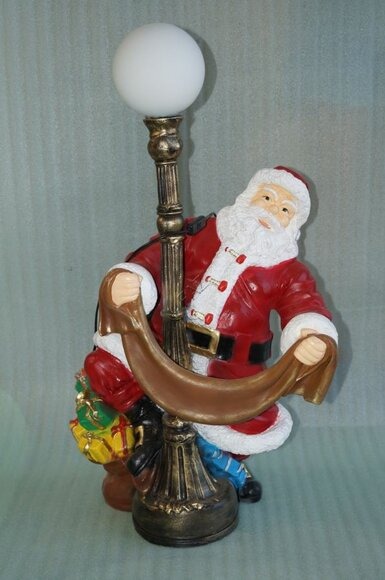 Design Weihnachtsmann mit Lampe Garten Statue Skulptur Figuren Skulpturen