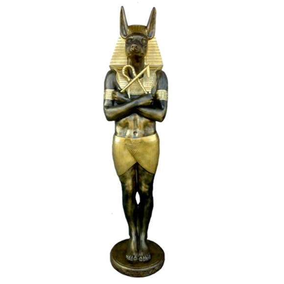 Ägyptische Figur Schakal Anubis aus Kunststoff, Groß god of death, Höhe 181 cm