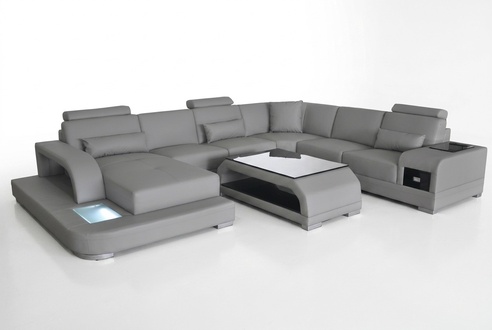 Eck Sofa Polster Couch Sitz Ecke Leder Garnitur Moderne U Form Wohnlandschaft