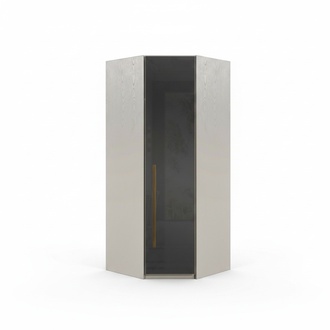 Eckschrank aus Holz in Beige modern, stilvoll