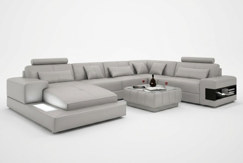 Ecksofa Couch Polster Wohnlandschaft Sofa 2tlg. Set Couchtisch Eck Garnitur Neu