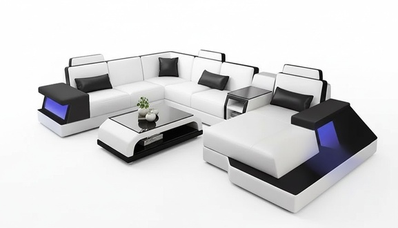 Ecksofa Design Couch Sofa Polster Ecke Garnitur Ausgefallene Wohnlandschaft Neu