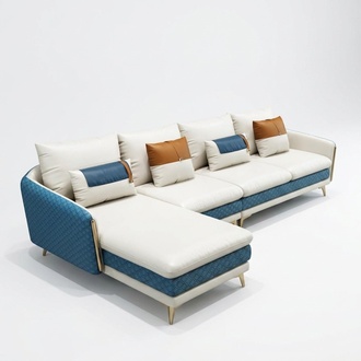 Ecksofa L-Form Modernes Sofa Ledersofa Ecksofa Polster Wohnlandschaft Turkis Neu