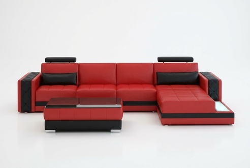 Ecksofa Ledersofa Big XXL U Form Wohnlandschaft Sofa Couch Garnitur Neu H2211B