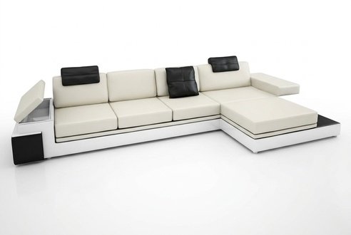 Ecksofa mit USB Couch Sofa Wohnlandschaft Sitz Eck Garnitur Leder Textil PHM88