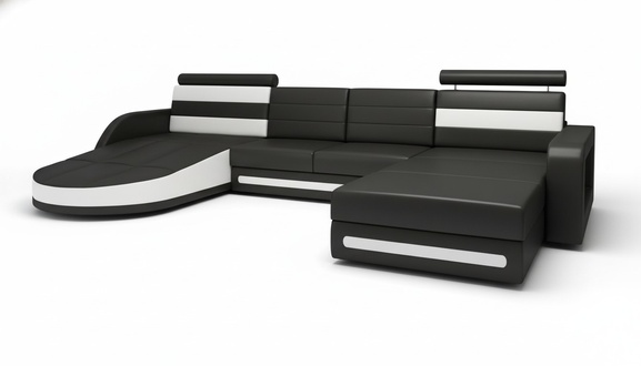 Ecksofa Sofa mit USB,Polster U Form Wohnlandschaft Ecksofa Neu
