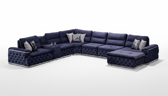 Ecksofa U-Form Chesterfield Sofa Wohnzimmer Möbel italienischer Stil
