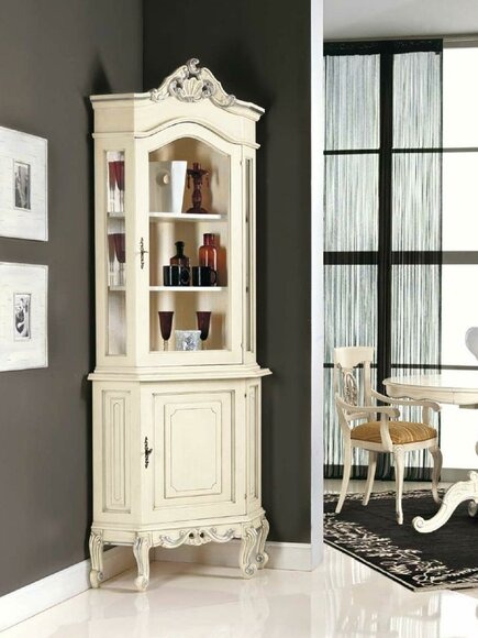 Schränke Anrichte Holz Vitrinen Glas Schrank Echtholz Vitrine Wohnzimmer Möbel