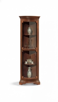 Eckvitrine Wohnzimmer Möbel Anrichte Holz Vitrinen Schrank Braun Neu
