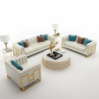 Edel Stahl Couch Polster Leder Sofa 311 Sitzer Couchen Garnitur Set