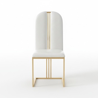 Edelstahl Stuhl Esszimmer Leder Stuhl Stühle Edelstahl Designer Gold Metall 8851