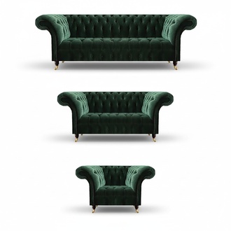 Edle Chesterfield Sofas Wohnzimmer Polstermöbel Luxuriöse Couchgarnitur