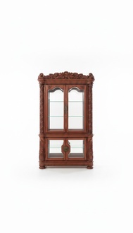 Edle Vitrine Antik Stil Barock Rokoko Schrank Schaufenster Wohnzimmer Glas Gold
