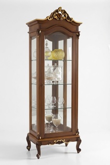 Edle Vitrine Antik Stil Barock Rokoko Klassisch Wohnzimmer Glas Schrank Barock