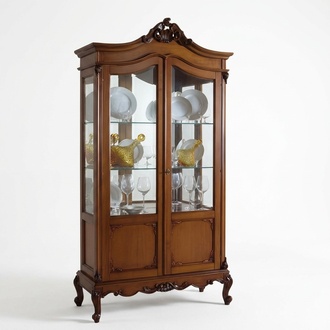 Edle Vitrine Antik Stil Barock Rokoko Klassisch Wohnzimmer Glas Schrank Italy