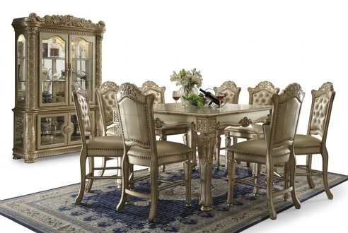 Edle Vitrine Antik Stil Barock Rokoko Schrank Schaufenster Wohnzimmer Glas Gold