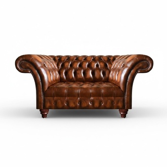 Edler Chesterfield Brauner Leder Dreisitzer Wohnzimmer Sitzcouchen Neu