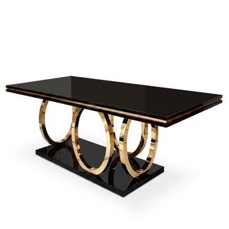Edler Luxus Design Tisch Ess Zimmer Wohn Tische Holz Möbel Metall