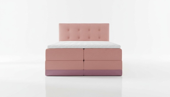 Ehebett Bett Rosa Polsterbett Betten Boxspring Bett Doppelbett mit Matratze Neu