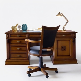 Einrichtung Arbeitszimmer Büro Möbel Tisch Sessel 2tlg Garnitur Barock Rokoko