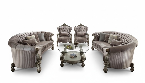 Einzigartiger Satz Chesterfield Luxus Möbel 4tlg. 2x rundes Sofa + 2x Sessel neu