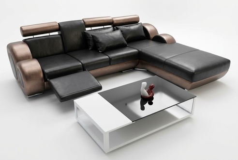 Elegante Designer Eckcouch Berlin II Ledersofa Ecksofa Sofa Couch Relaxfunktion