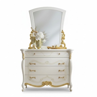 Elegante Stil Möbel Schlafzimmer Kommode Schrank Klassische Anrichte mit Spiegel